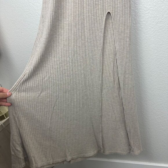 Reformation Bliss Dress XS Ribbed Knit Maxi High Sexy Slit Soft Stretchy - Picture 5 of 9